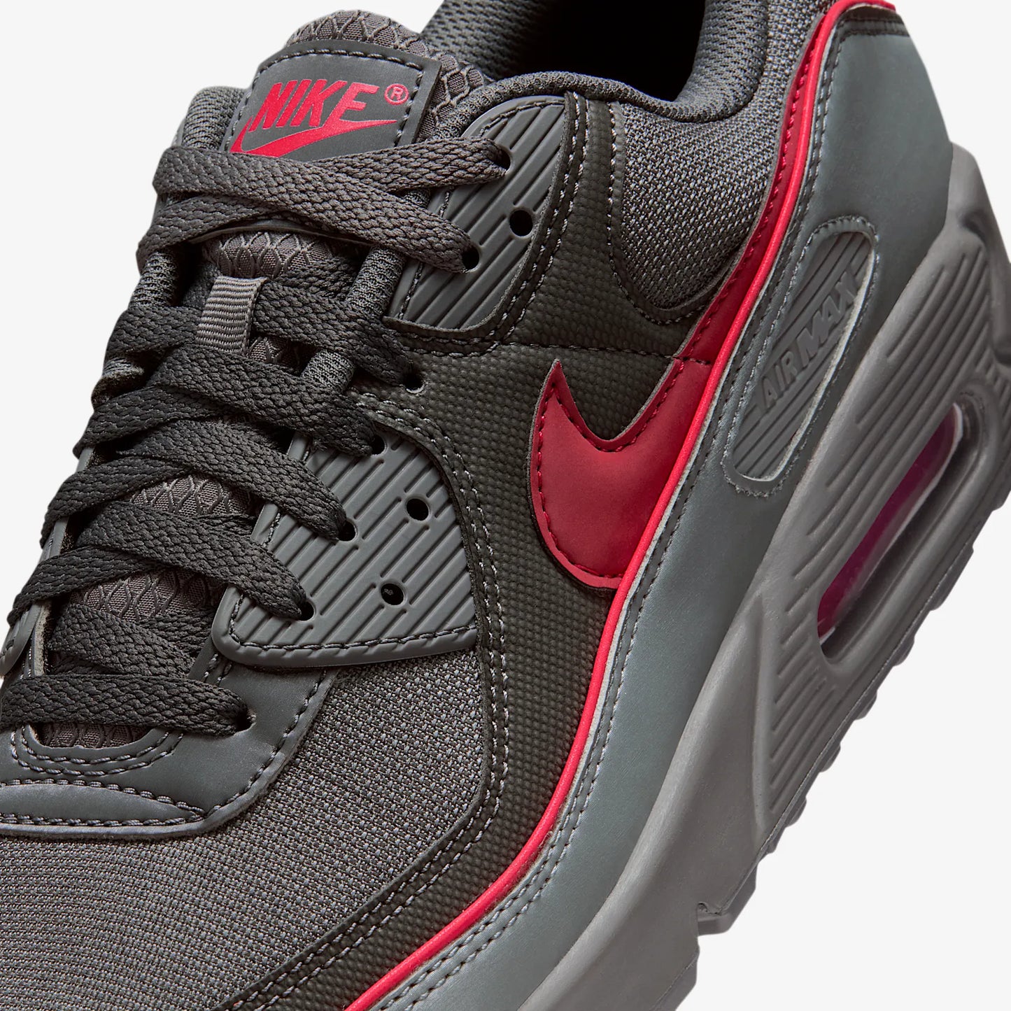 Nike Air Max 90 Premium "IRON GREY UNIVERSITY RED"