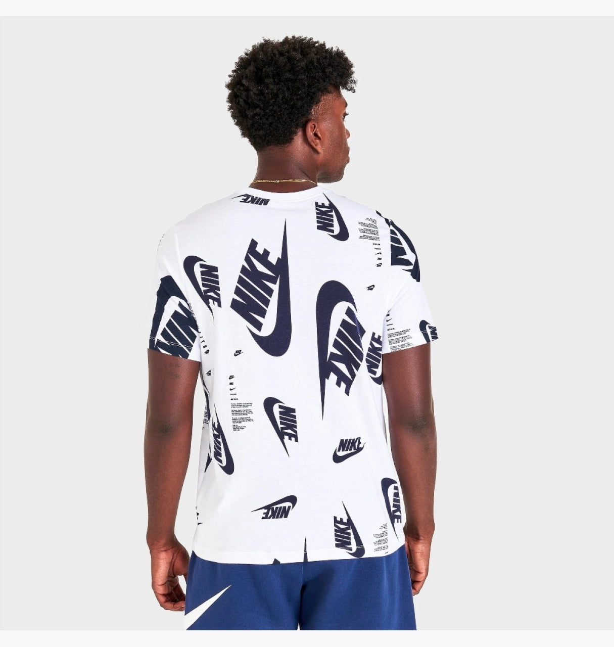 Tee Shirt Nike swoosh repeat Blanc /Bleu