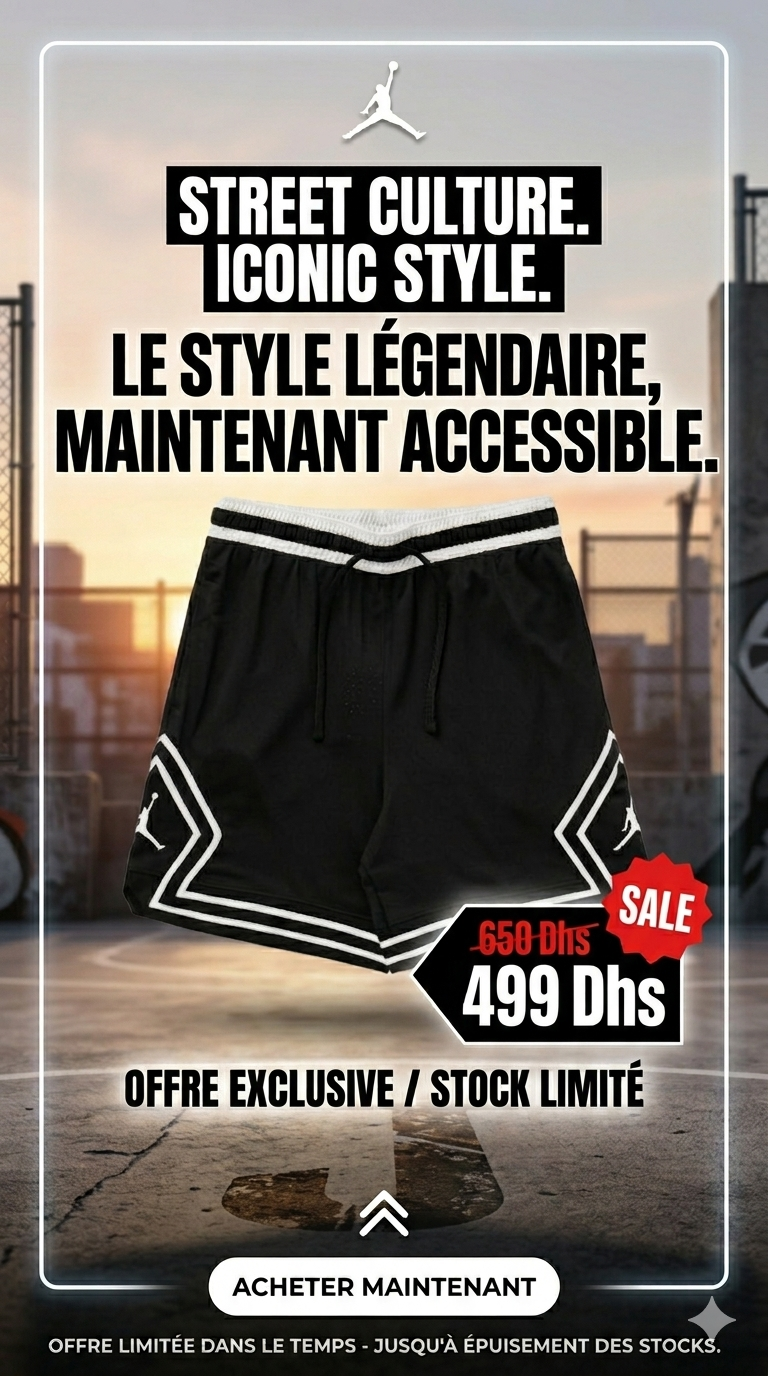 Short Jordan Diamond Noir