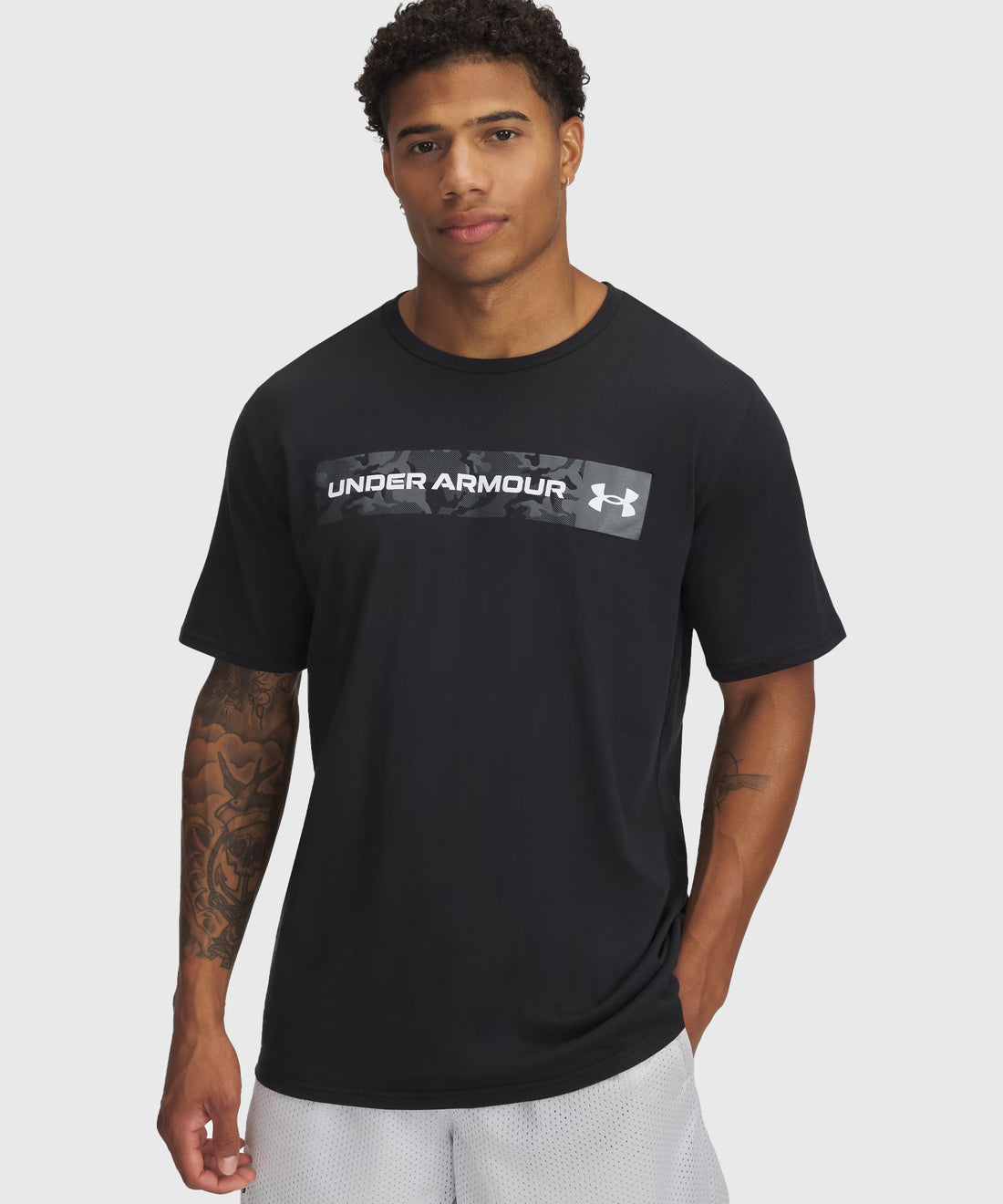 T-Shirt Camouflage Chest Stripe Noir