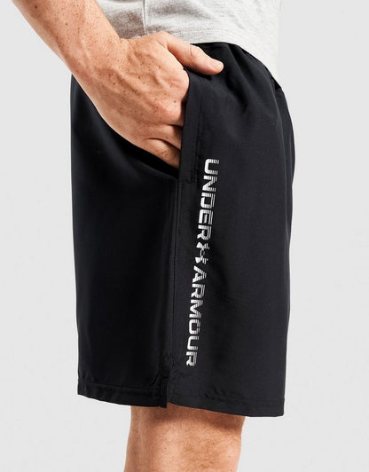 Short UA Tech Weven Wordmark- Noir