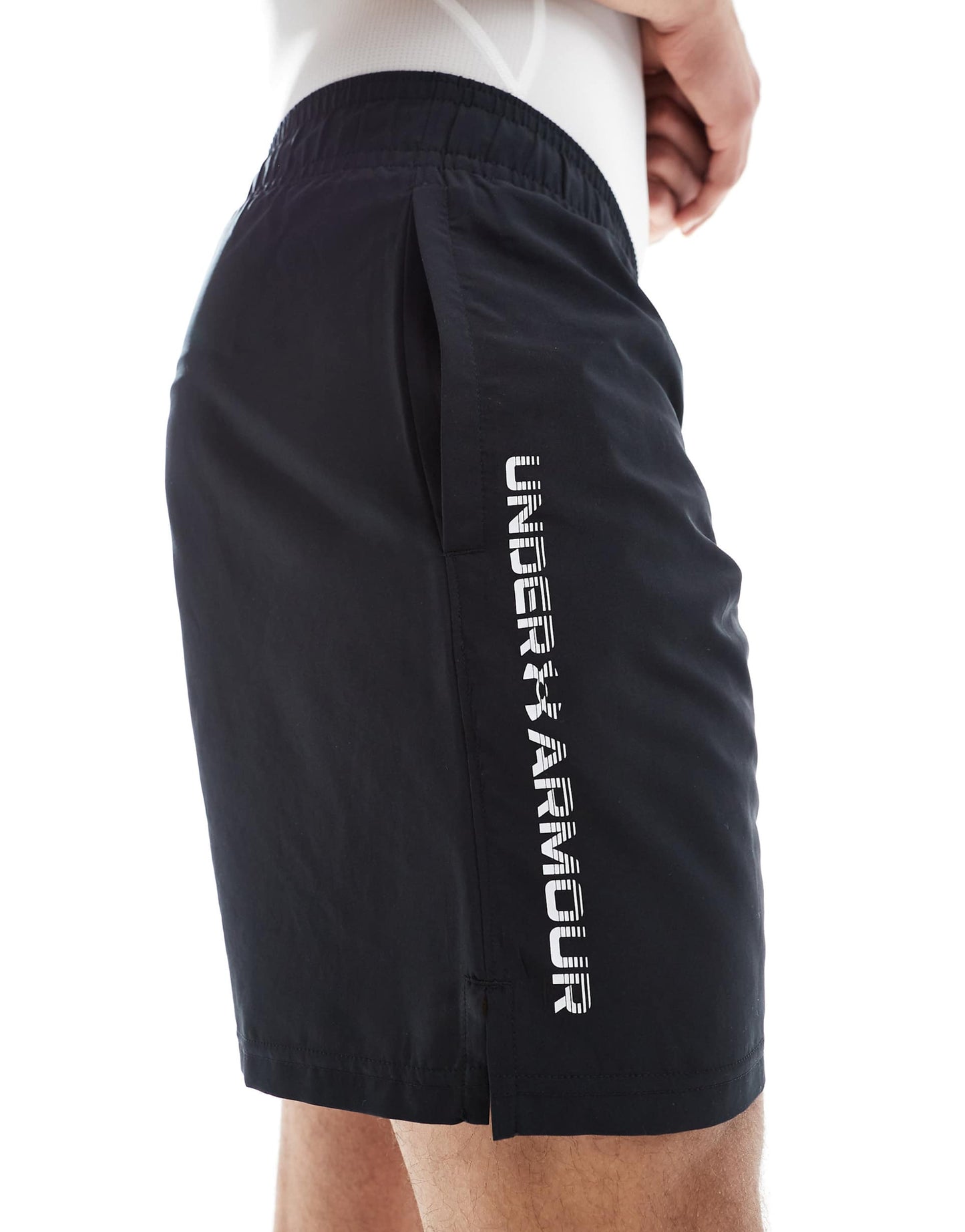 Short UA Tech Weven Wordmark- Noir