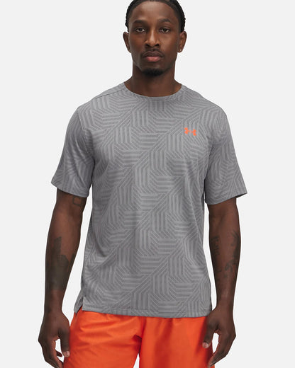 T-SHIRT UNDER ARMOUR TECH VENT GEOTESSA - GRIS/ORANGE