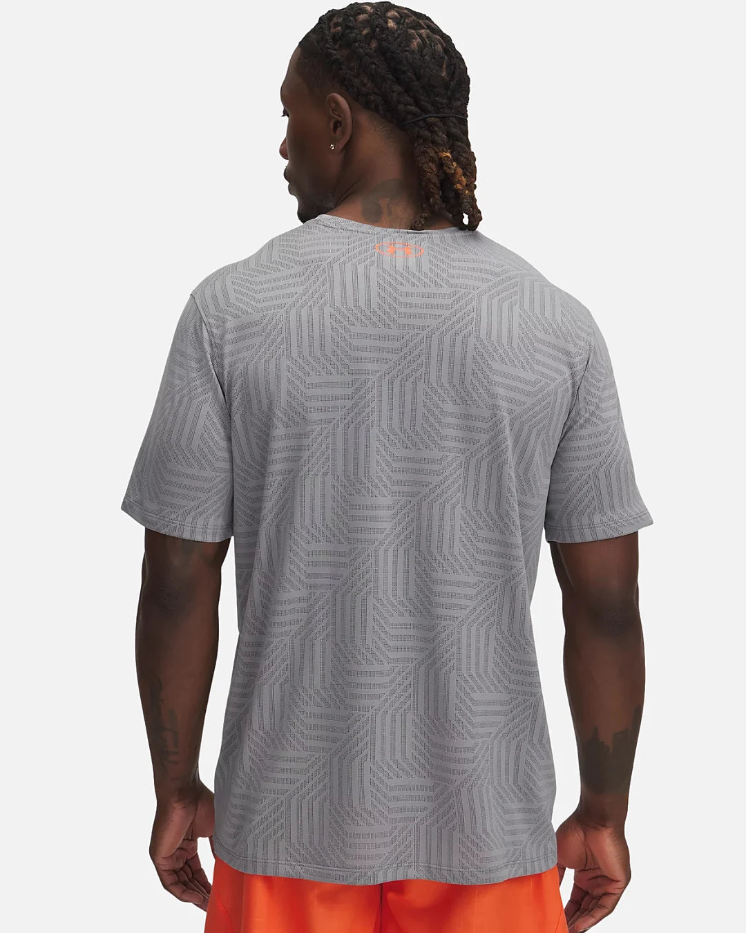 T-SHIRT UNDER ARMOUR TECH VENT GEOTESSA - GRIS/ORANGE