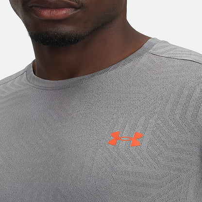 T-SHIRT UNDER ARMOUR TECH VENT GEOTESSA - GRIS/ORANGE