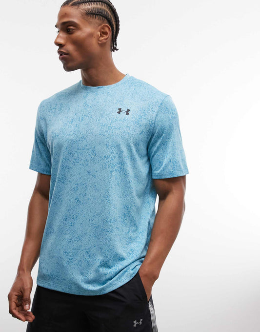 T-shirt Under Armour Tech Pixelate - Bleu Ciel