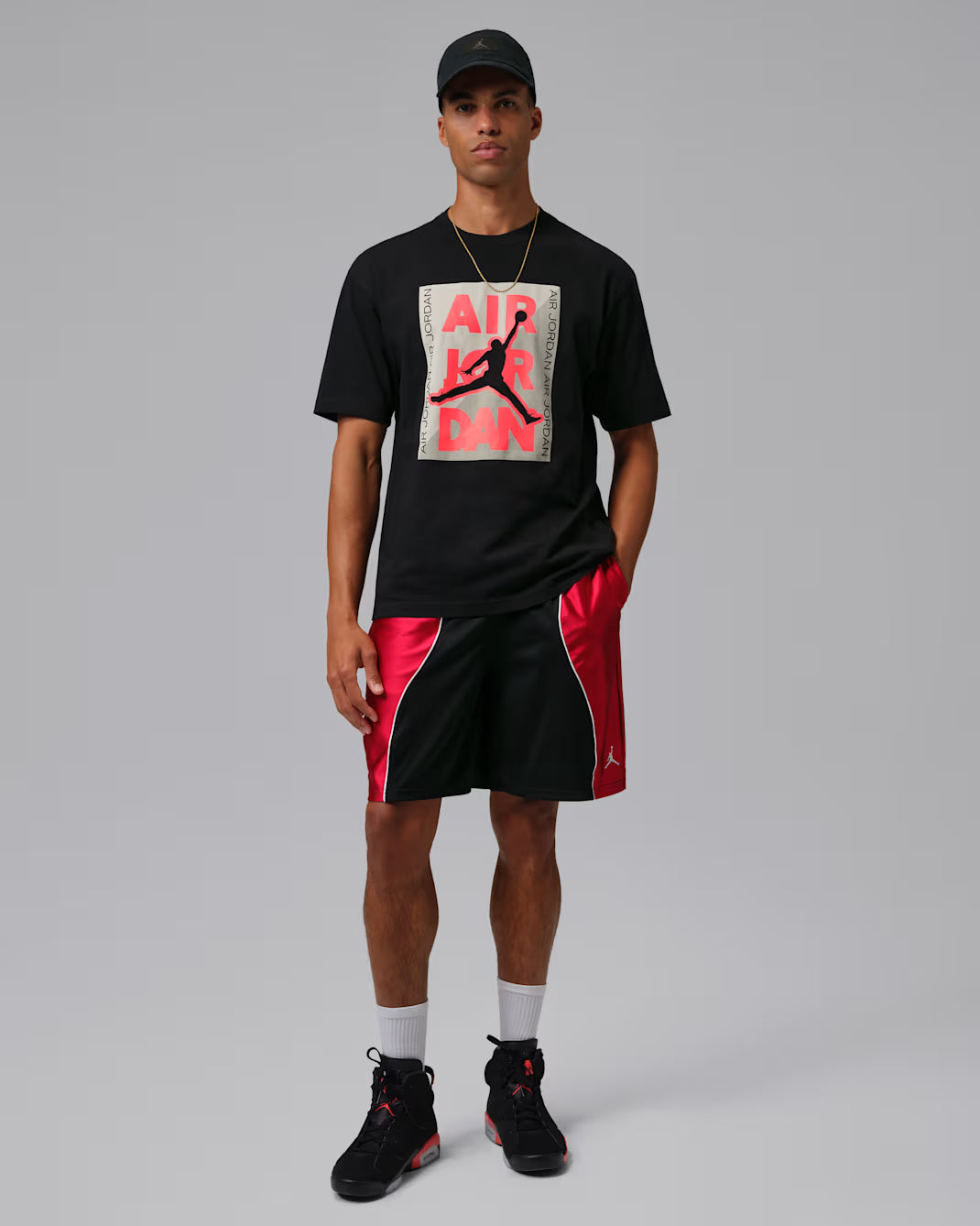 T-Shirt Jordan Graphic  - Black/Infrared