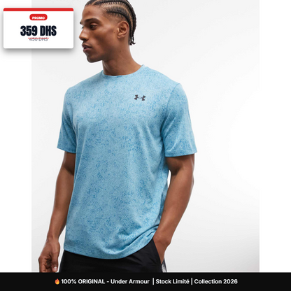T-shirt Under Armour Tech Pixelate - Bleu Ciel