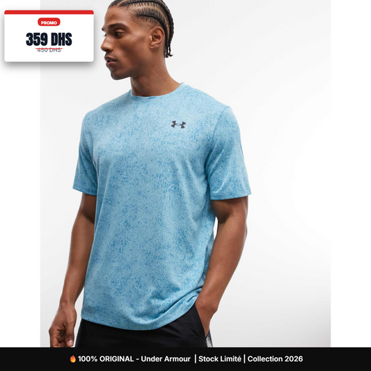 T-shirt Under Armour Tech Pixelate - Bleu Ciel