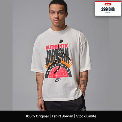 T-shirt Jordan World Wide White