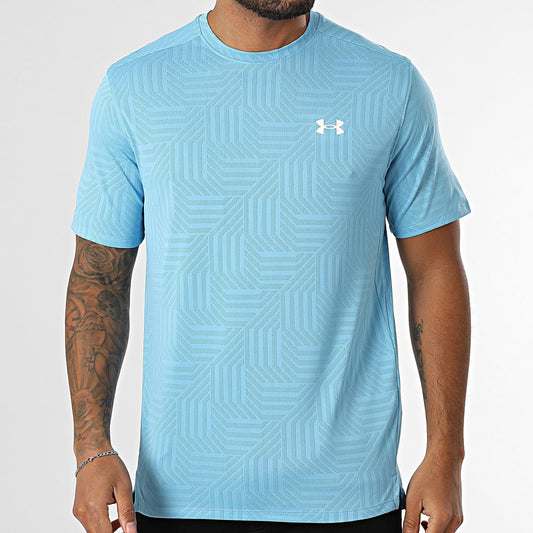 T-SHIRT UNDER ARMOUR VENT GEOTESSA - BLEU